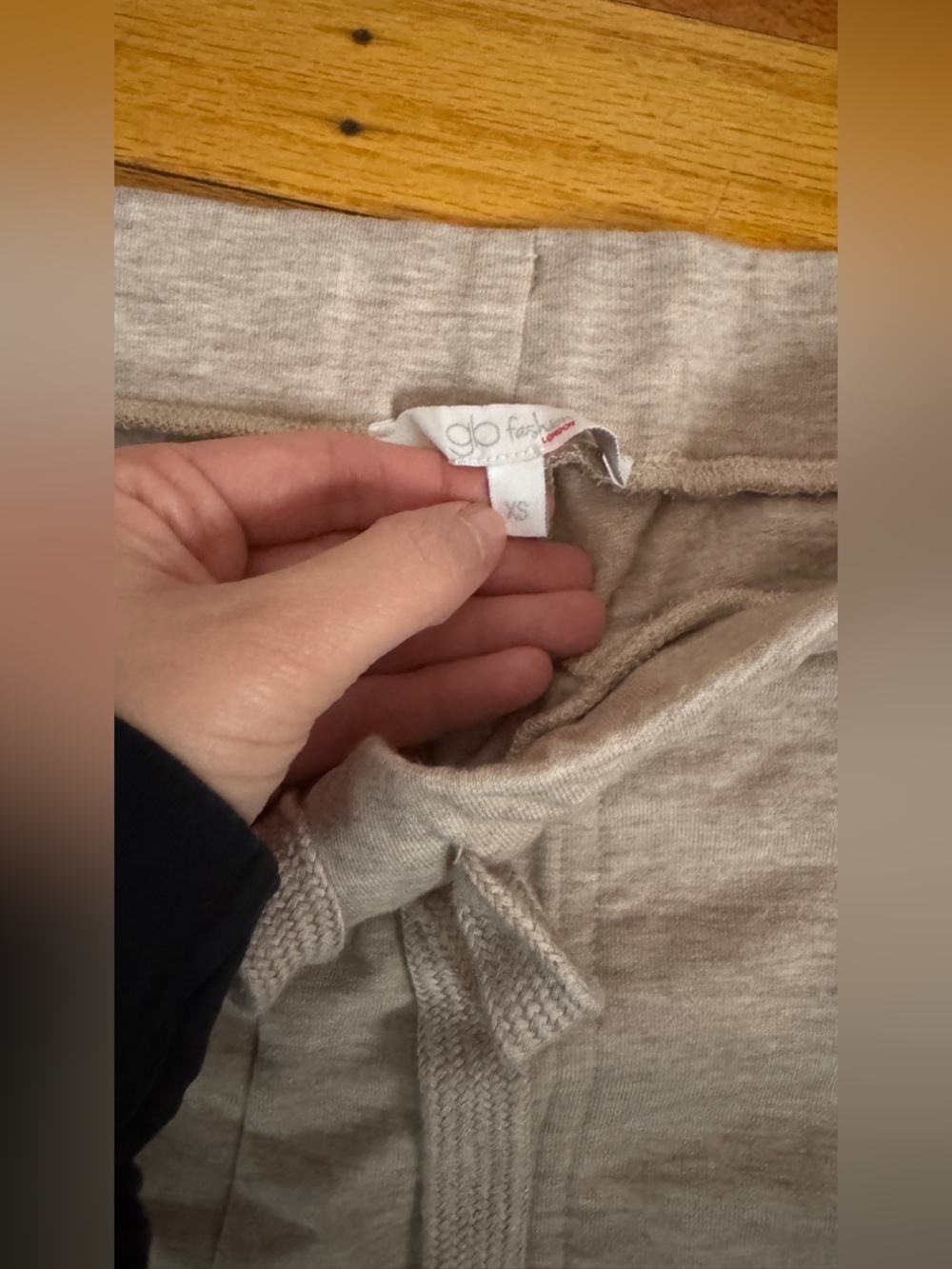 Cream Lounge Pants with Drawstring Tag - Picture 2 of 3